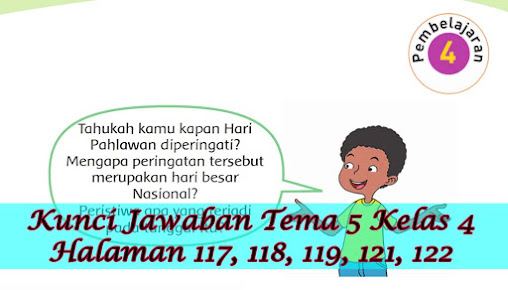  Sikap Kepahlawanan kegiatan pembelajaran  Kunci Jawaban Buku Siswa Tema 5 Kelas 4 Subtema 3 Halaman 117, 118, 119, 121, 122