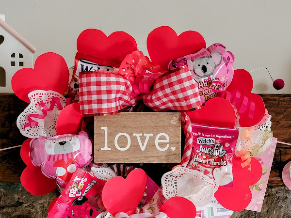 I Made This Cute Valentine Wreath with Candy Bags - SO EASY.