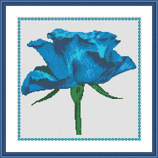 Blue Flower Cross Stitch Pattern
