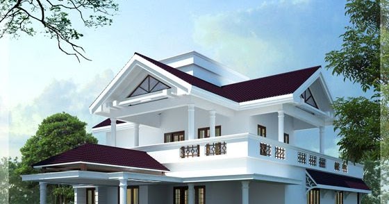 2600 sq  feet modern sloping roof home design Indian Home 