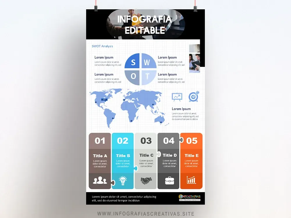 Plantilla de Infografía para Análisis DAFO (SWOT)