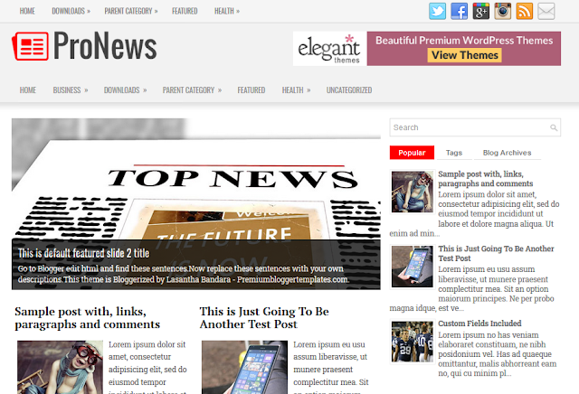 ProNews Responsive Blogger Template