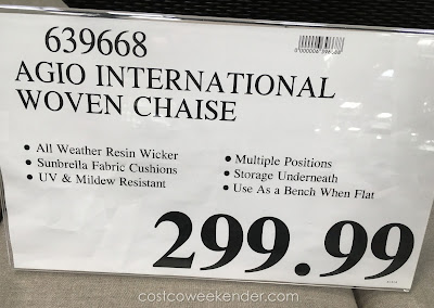 Deal for the Agio International Santa Ana Woven Chaise Lounger at Costco