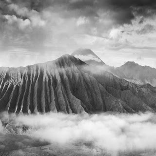 Beautiful black and white landscape in Indonesia