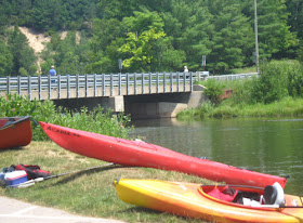 taking canoes out at Red Bridge