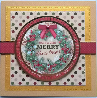 Card made from the Buzzcraft Festive Season range of foiled & die cut toppers with co-ordinating printed background card