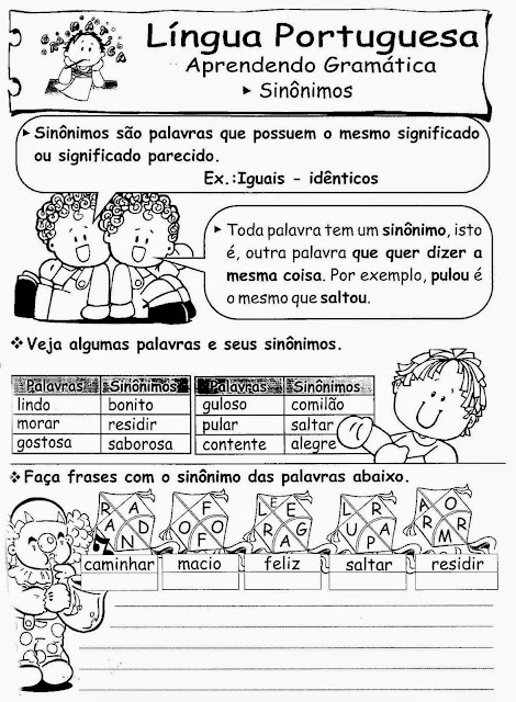 Atividade de português 3 ano fundamental