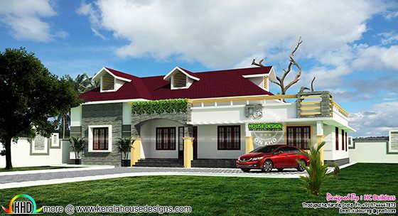 Single floor house plan by HC builders, Kerala