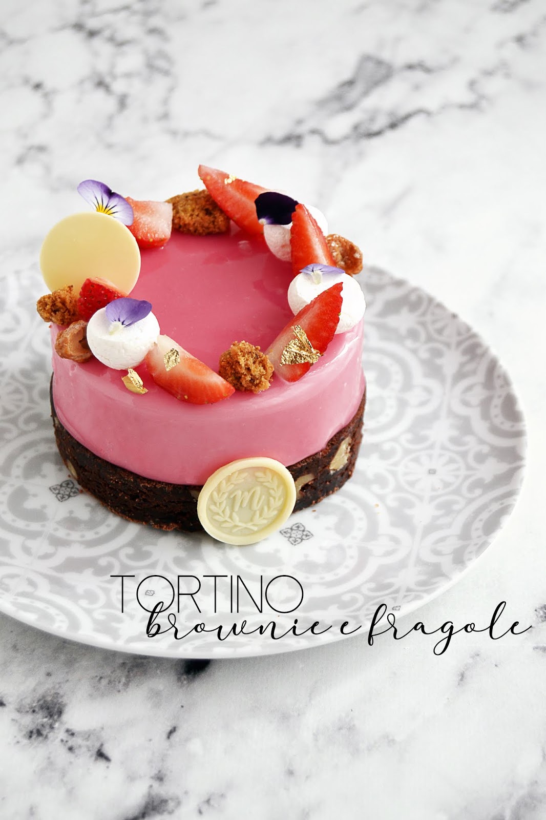 TORTINO/TORTA DI BROWNIE E FRAGOLE.  MICHELA BRIGANTE - pasticceria  virtuale