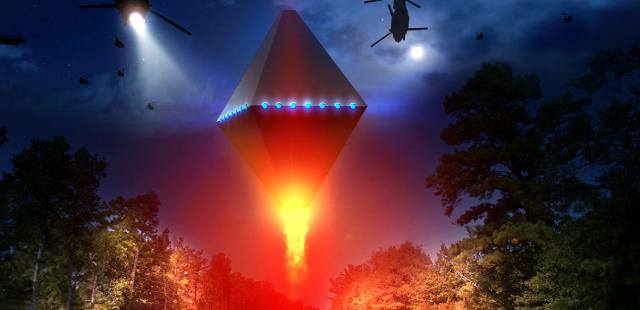Flying pyramids in the sky as UFO objects