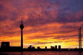 Sunset colors at Dusseldorf, Germany