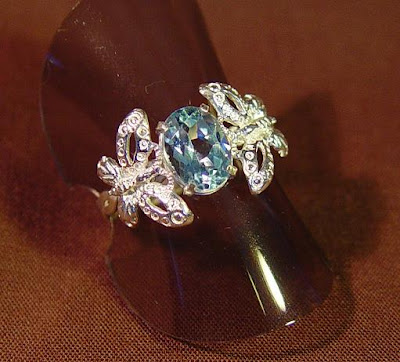 Butterfly Blue Wedding Rings