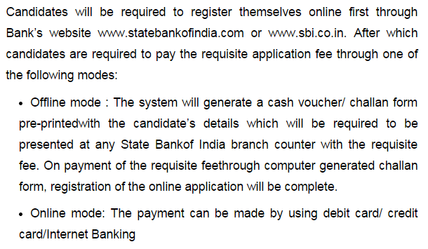 SBI PO Exam 2014 Application Process