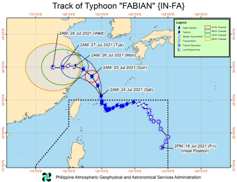 'Bagyong Fabian' PAGASA track