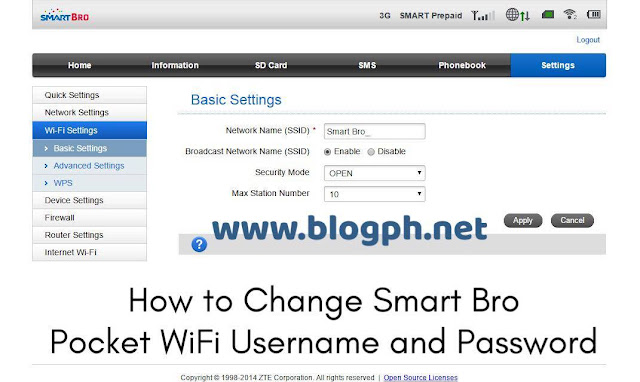 How to Change Smart Bro Pocket WiFi Username and Password