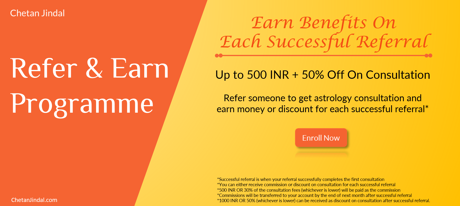 Refer & Earn Programme - Make money online by referring others to get astrology consultation