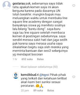 Aksi Kocak Pelajar Kelas 12 SMA Menyerang Instagram Mendikbud