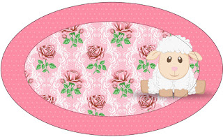 Ovejita en Shabby Chic de Rosas Rosadas: Wrappers y Toppers para Cupcakes para Imprimir Gratis.