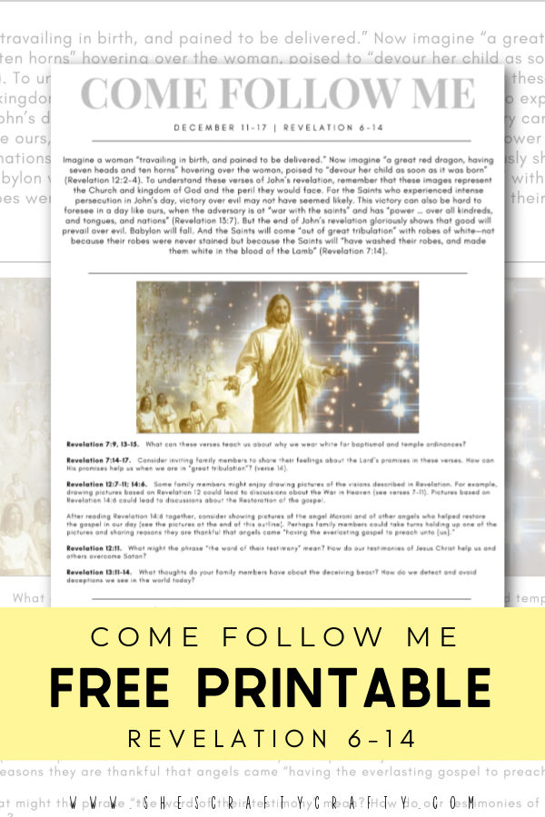 Come Follow Me Free Printable Bible Study Lesson pinterest pin.