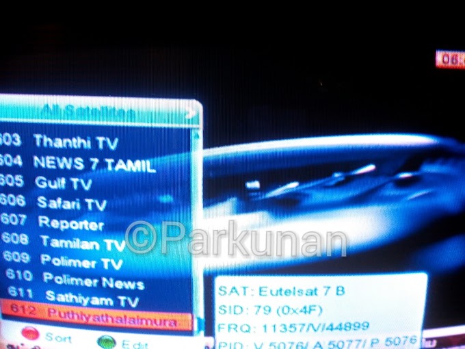 Puthiyathalaimurai Tv added on Eutelsat 70B @ 70 E.