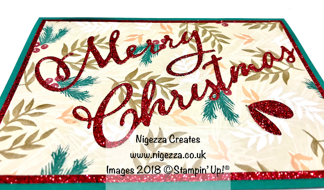 Simple Christmas Card Using Merry Christmas Die & Joyous Noel DSP Nigezza Creates