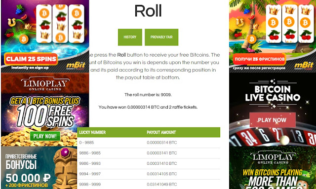 Roll Bitcoin free