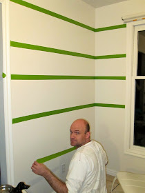 how to tape paint strips on wall