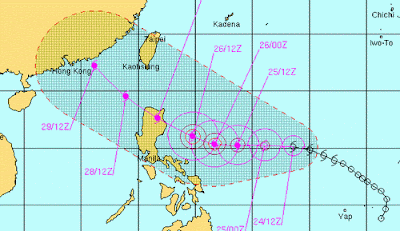 Westpazifik: Tropischer Sturm 20W (pot. Taifun NESAT) wandert Richtung Nord-Philippinen und Hongkong, China, Nesat, Taifun Typhoon, Taifunsaison, 2011, September, China, Philippinen, Verlauf, aktuell, Vorhersage Forecast Prognose, 