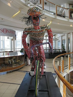 Recycled Coca-Cola Cans Art - Bike Rider