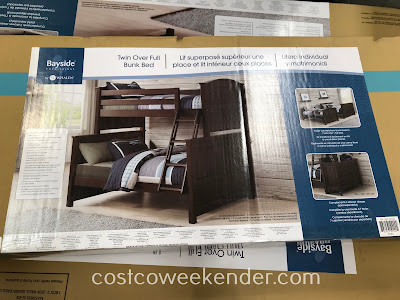 Costco 1321647 - Save space in your kids' bedroom with the Whalen Bayside Furnishings Twin Over Full Bunk Bed