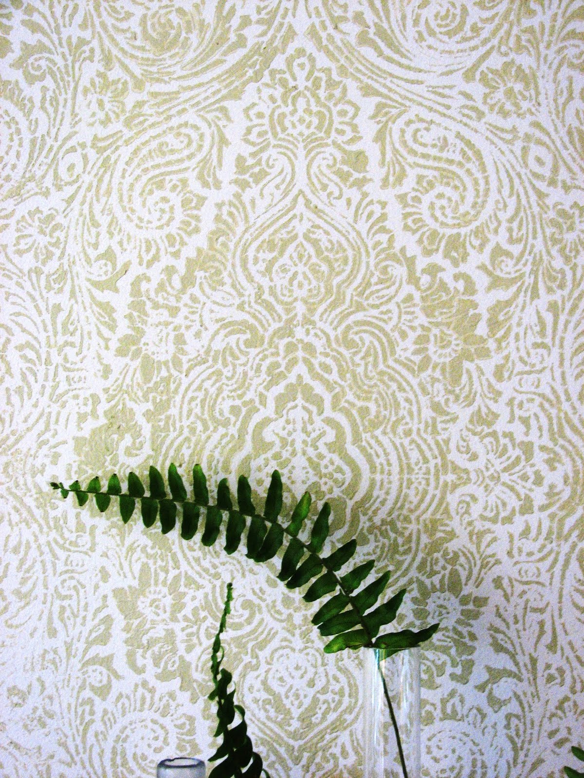 Well my sweet husband finished the LR wallpaper stenciling this weekend!