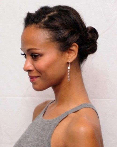 Classy Women Black Hairstyles Buns 2015