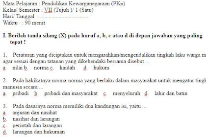 Soal Soal Pkn Kelas X Semester 2