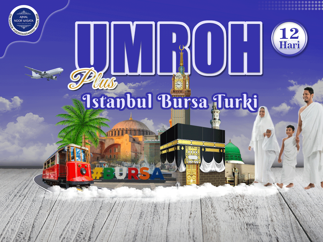 Biaya paket Umroh Plus Istanbul Bursa Turki 2024 - 2025 | 12 hari