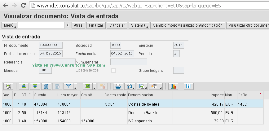 SAP DEMO: visualizar documento FB03