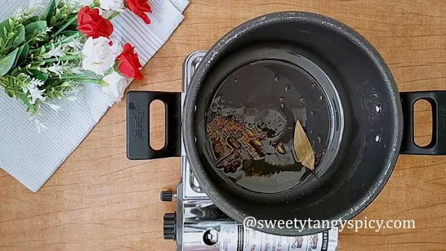 Partially cooked mixed vegetables in pressure cooker