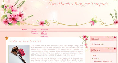 Tema Girly Diaries para blogspot
