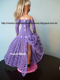 Vestido Longo de Crochê Com Luvas Para Barbie ou Susi Por Pecunia MillioM 11