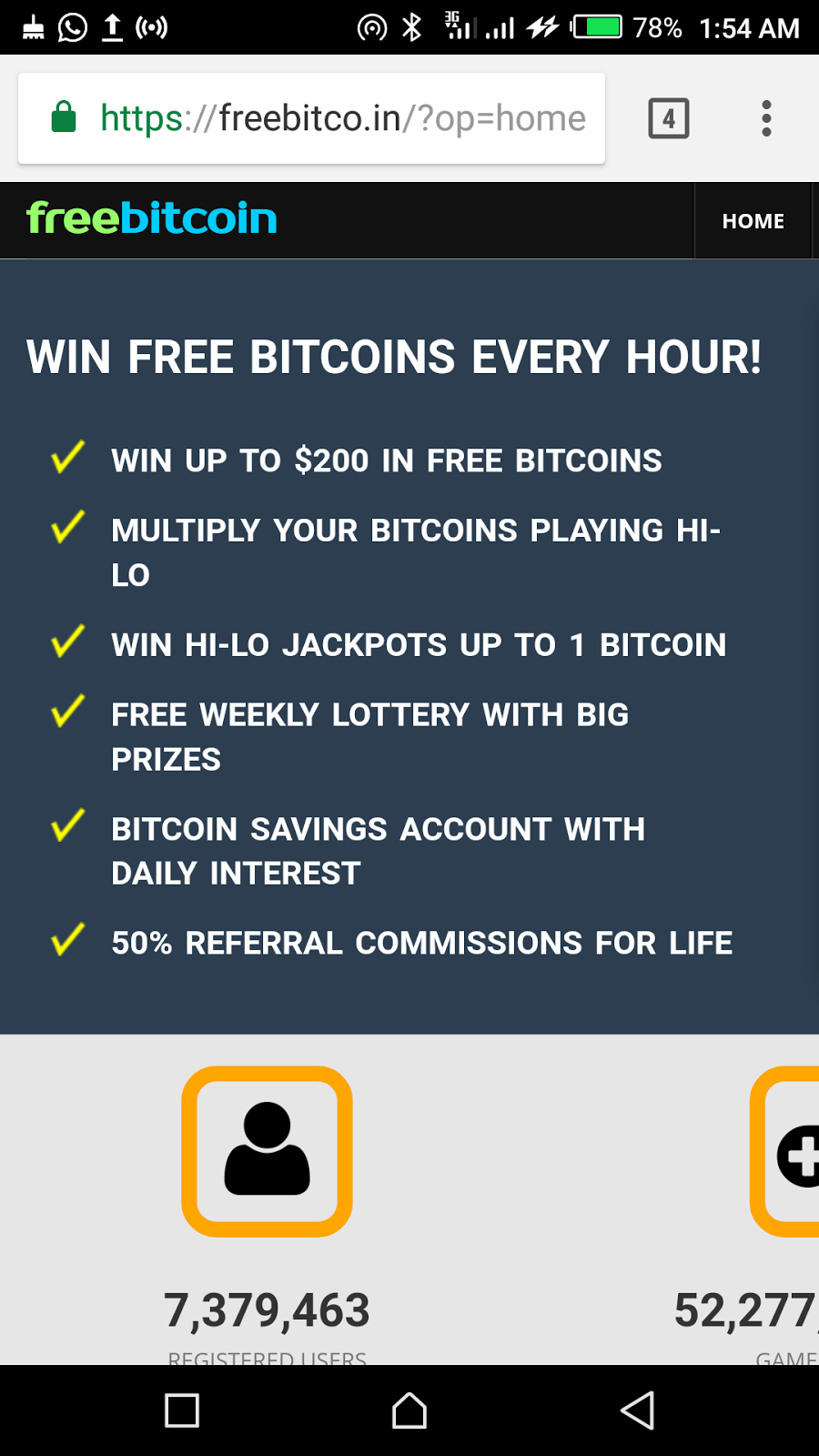 free bitcoin per hour