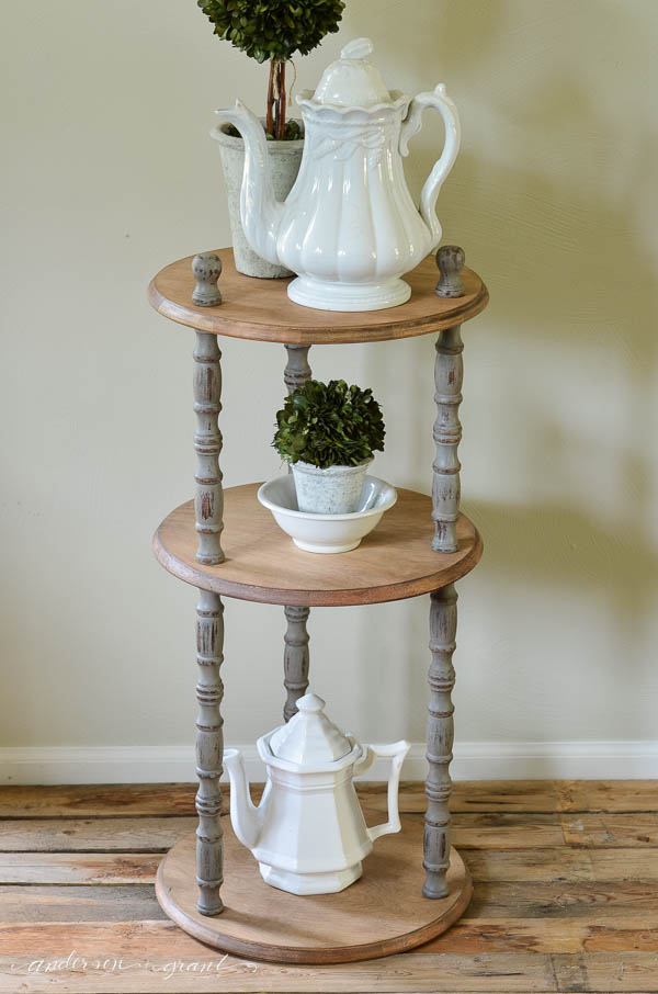 Check out this lovely transformation of an out of the box shelf into a rustic farmhouse table.  |  www.andersonandgrant.com