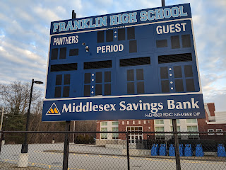 new scoreboard at FHS donated by Middlesex Savings Bank