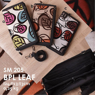 Jual Online Dompet Wanita Bahan Beludru Cantik Motif Daun Harga 50 ribuan - BPL Leaf SM 205