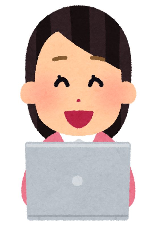 いろいろな表情のパソコンを使う人のイラスト 女性 かわいいフリー素材集 いらすとや