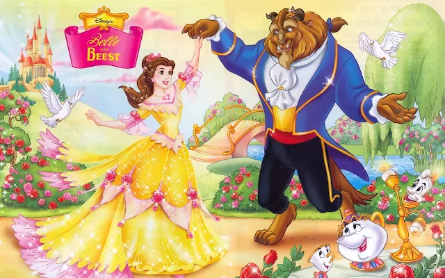 Beauty and the Beast, Free Printable Invitations, Labels or Cards.