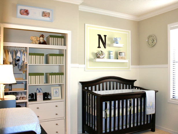 Boys Baby Rooms Seeing Stripes - Beautiful Brown and Blue Baby Boy's Nursery