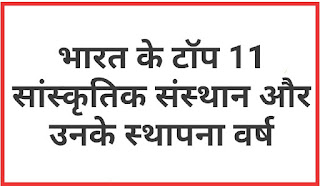 भारत के टॉप 11 सांस्कृतिक संस्थान और उनके स्थापना वर्ष