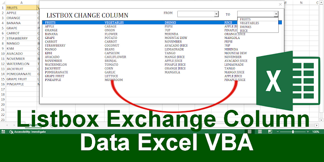 Listbox Exchange Column Data Excel VBA