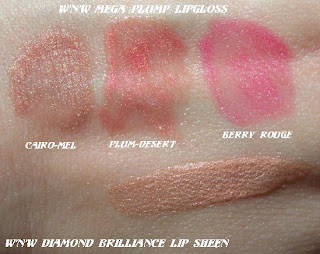 wnw wet'n'wild mega plump lipgloss swatches