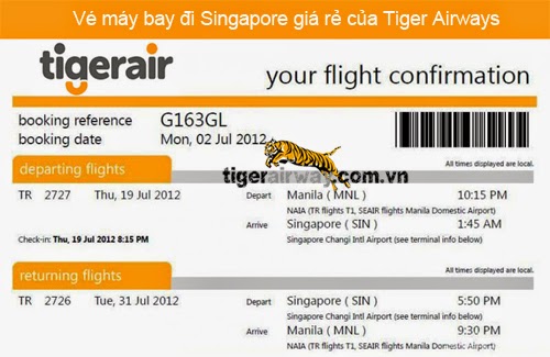Giá vé máy bay Tiger Airways bao nhiêu tiền