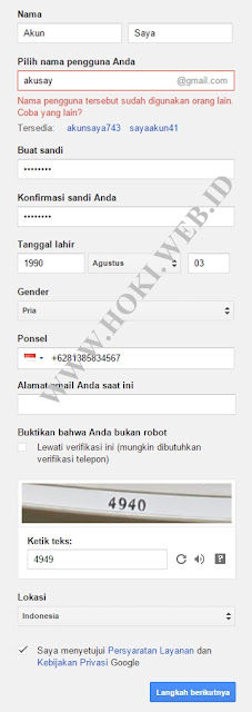 Cara membuat email Gmail dari Google.